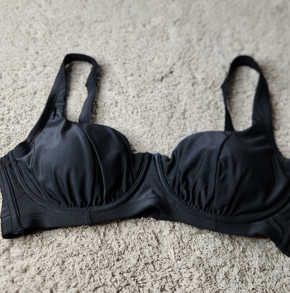 Women's Black Bikini Swim Top With Double Snap Back Closures - Wild Fable  - 14